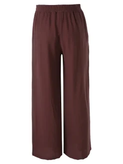 Sweet Miss Pantaloni donna in viscosa a gamba larga - moro