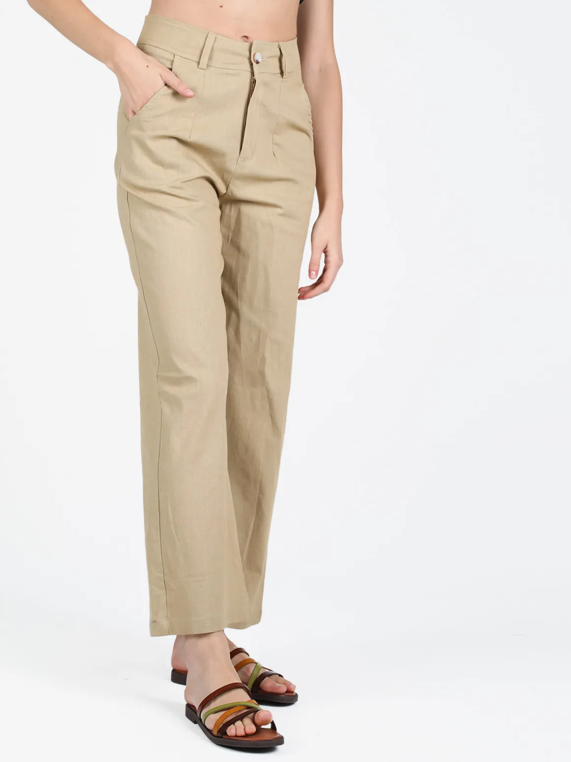 Sweet Miss Pantaloni donna in misto lino e cotone