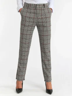Sweet Miss Pantaloni pied de poule a gamba dritta