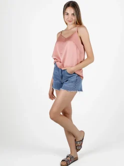 Sweet Miss Top donna con spalline sottili effetto raso