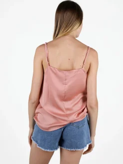 Sweet Miss Top donna con spalline sottili effetto raso
