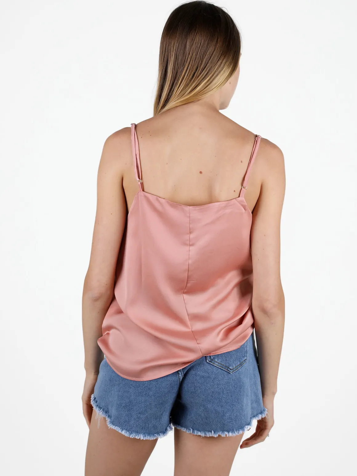 Sweet Miss Top donna con spalline sottili effetto raso