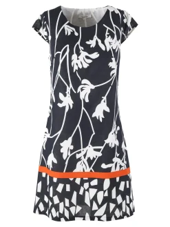 Sweet Miss Vestito donna a maniche corte in misto lino e cotone