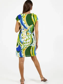 Sweet Miss Vestito donna colorato in misto lino e cotone