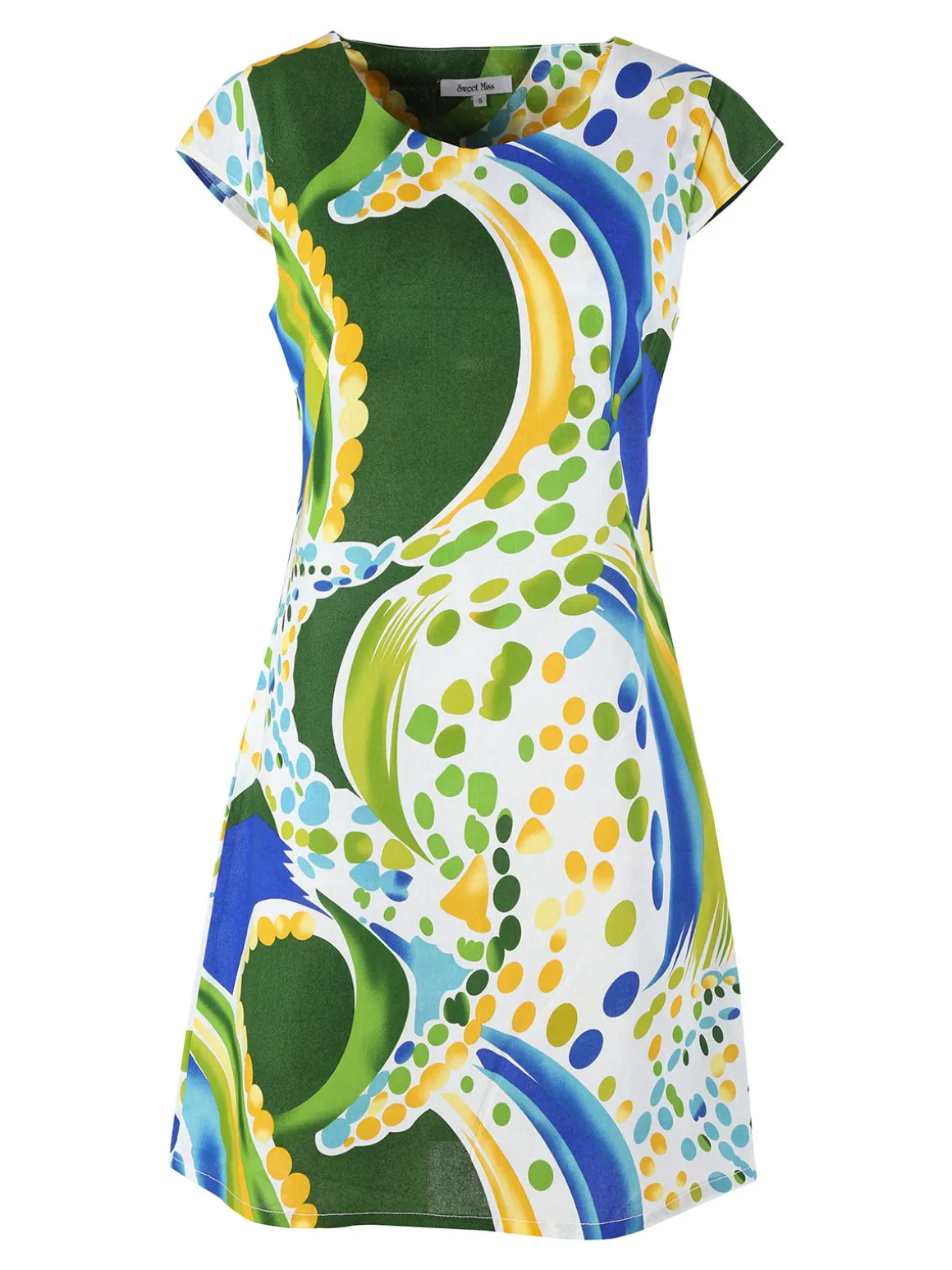 Sweet Miss Vestito donna colorato in misto lino e cotone