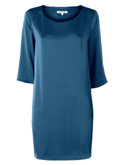 Sweet Miss Vestito donna con maniche a 3/4 in tessuto effetto raso - ottanio