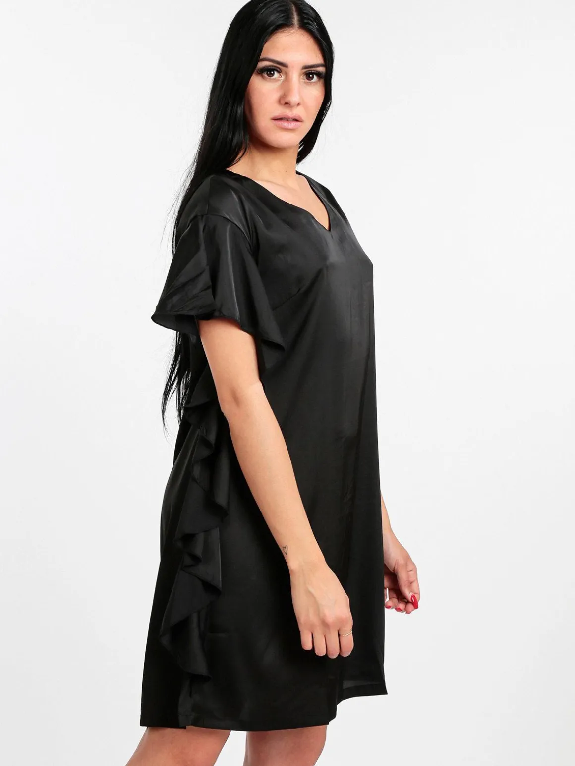 Sweet Miss Vestito donna con volant effetto raso
