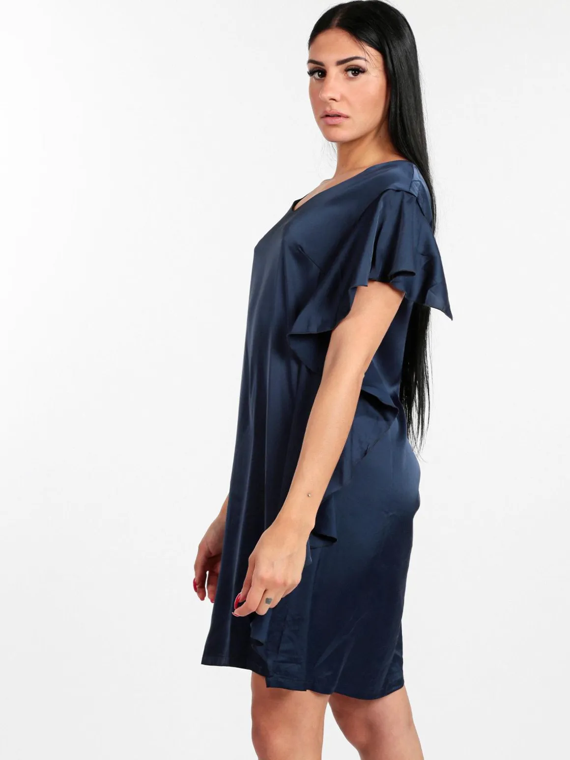 Sweet Miss Vestito donna con volant effetto raso