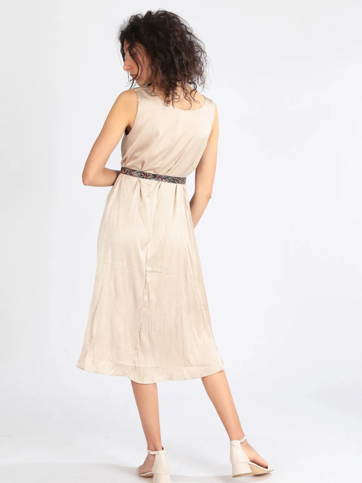 Sweet Miss Vestito donna smanicato effetto seta