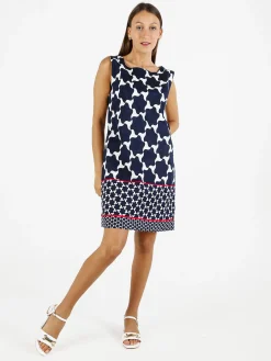 Sweet Miss Vestito donna smanicato in cotone con stampe