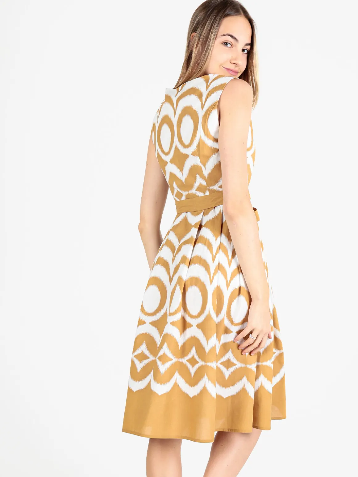 Sweet Miss Vestito donna smanicato in misto cotone e lino