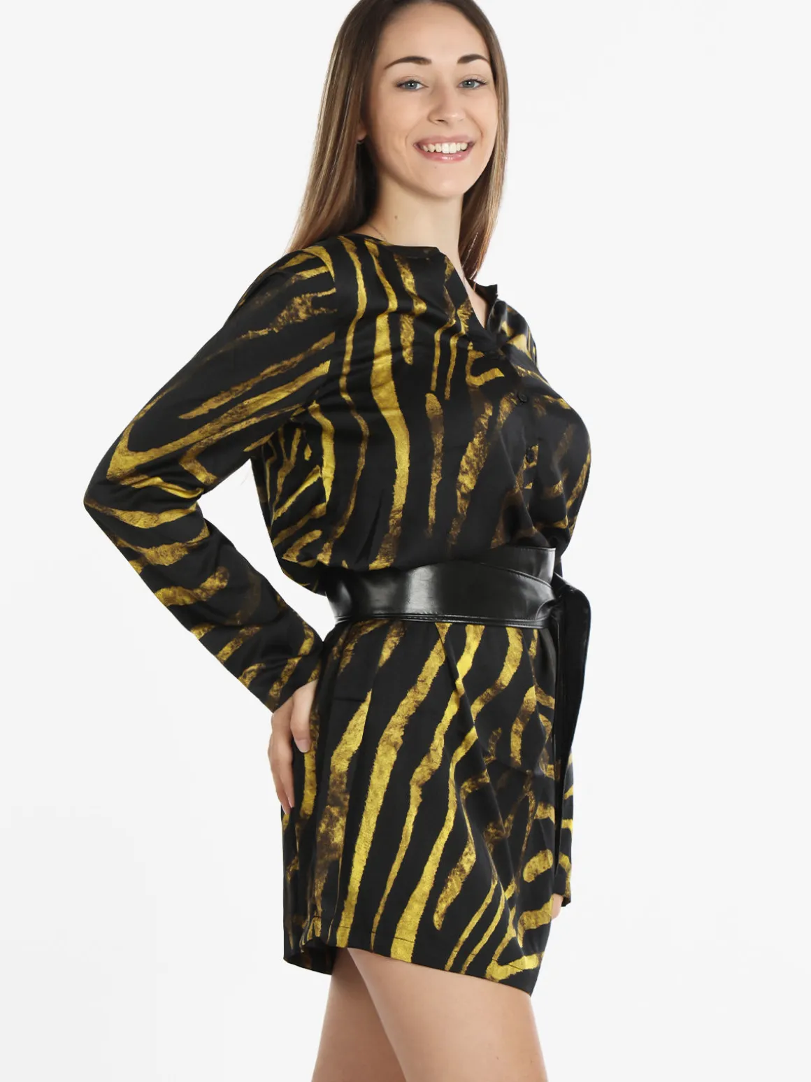 Sweet Miss Vestito leggero donna manica lunga con stampa