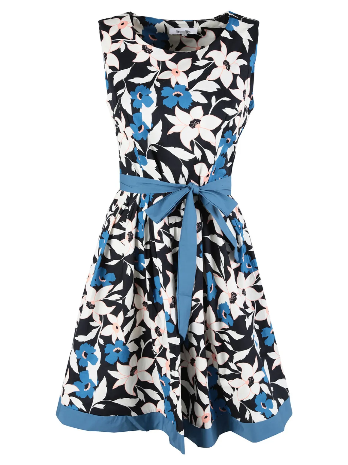 Sweet Miss Vestito smanicato da donna floreale in cotone