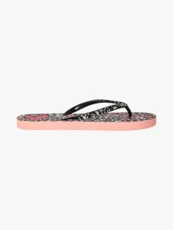 Sweet Years Infradito donna animalier in gomma con strass e pietre - rosa