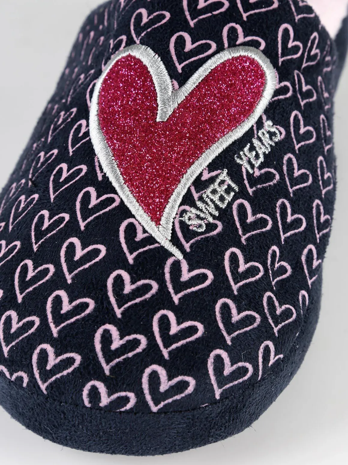 Sweet Years Pantofole con cuore glitter