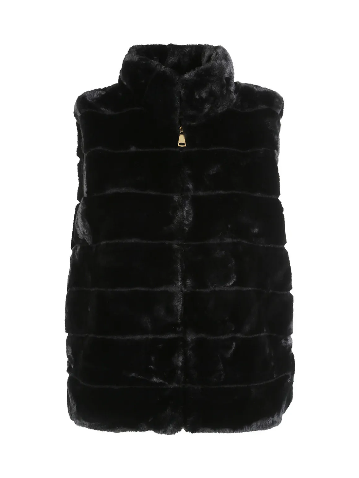 Swish Jeans Gilet donna in ecopelliccia- nero