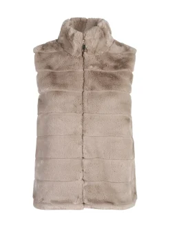 Swish Jeans Gilet donna in ecopelliccia - khaki