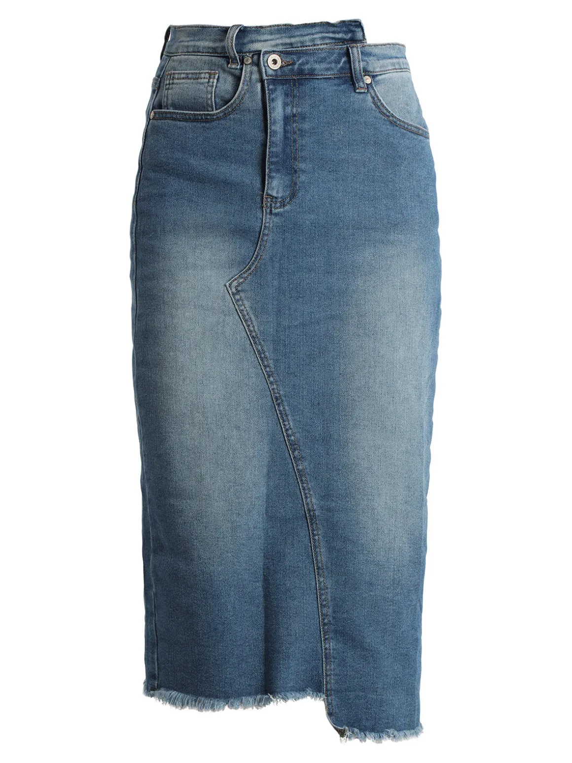 S.Woman Gonna midi in jeans con spacco sul retro