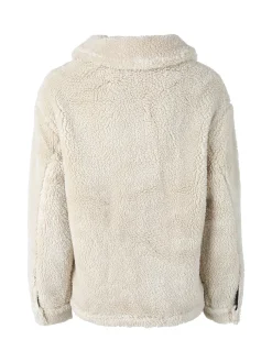 The People Rep Cappotto corto teddy da donna con bottoni - beige