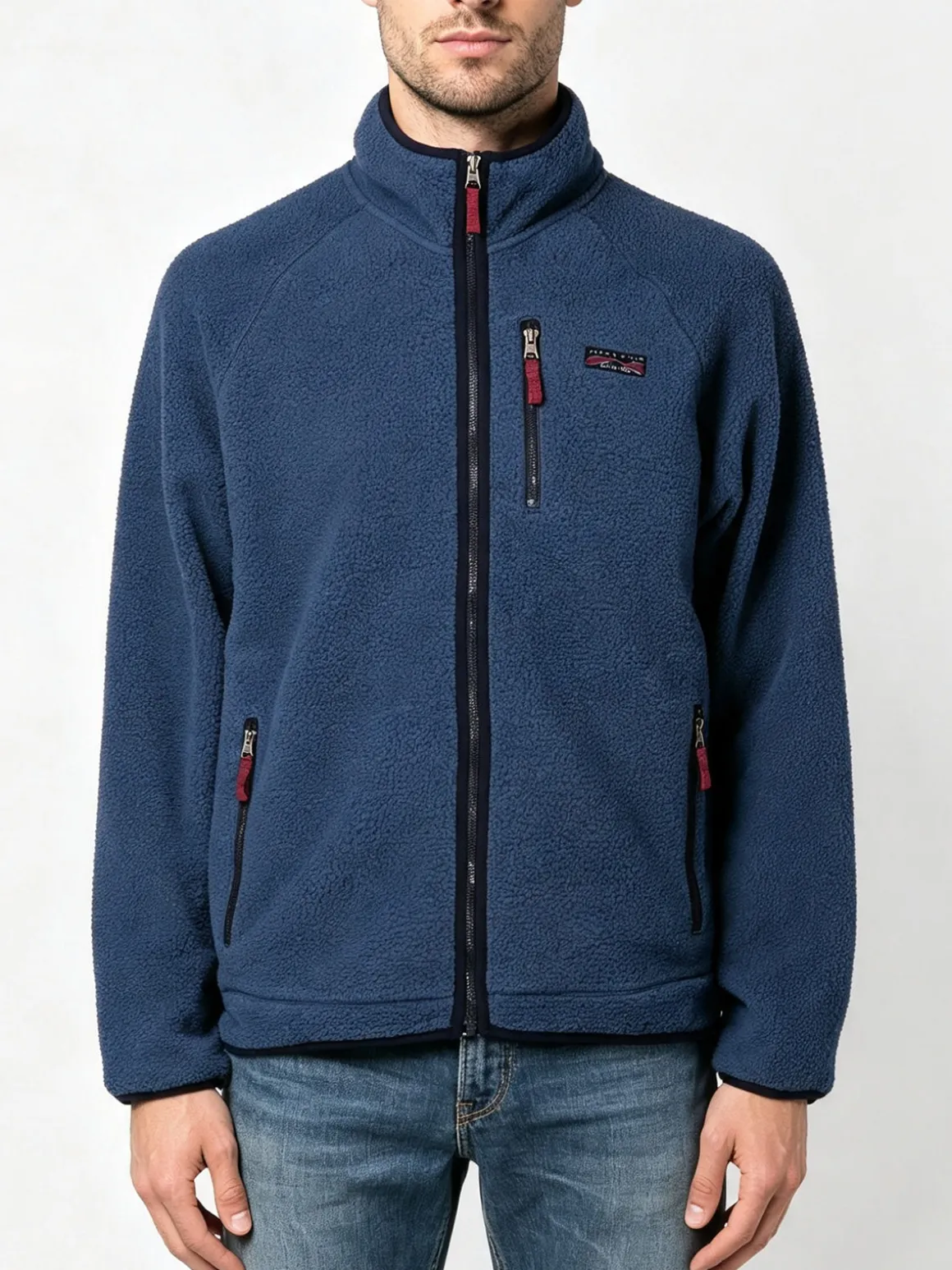 The People Rep Felpa invernale da uomo in sherpa con zip intera