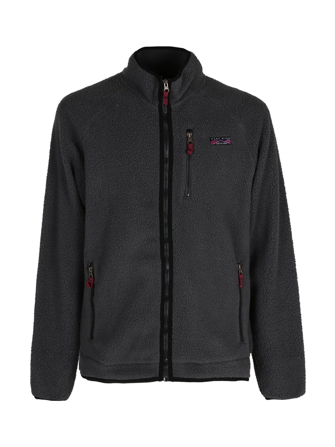 The People Rep Felpa invernale da uomo in sherpa con zip intera