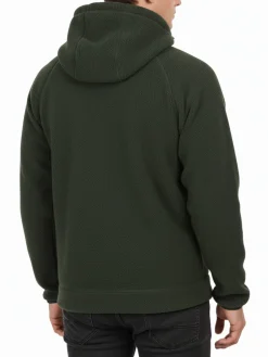 The People Rep Felpa teddy in pile da uomo con cappuccio e zip - militare