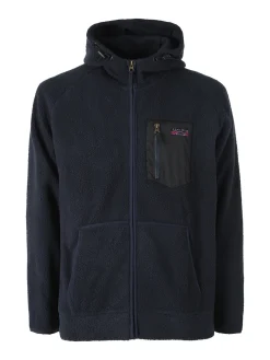 The People Rep Felpa teddy in pile da uomo con cappuccio e zip - blu scuro
