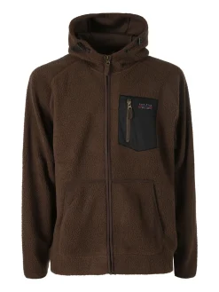 The People Rep Felpa teddy in pile da uomo con cappuccio e zip - marrone