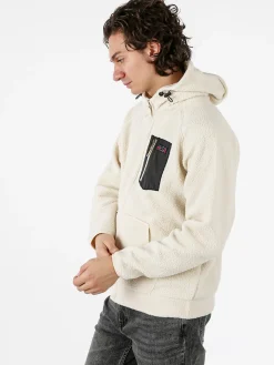 The People Rep Felpa teddy in pile da uomo con cappuccio e zip - beige