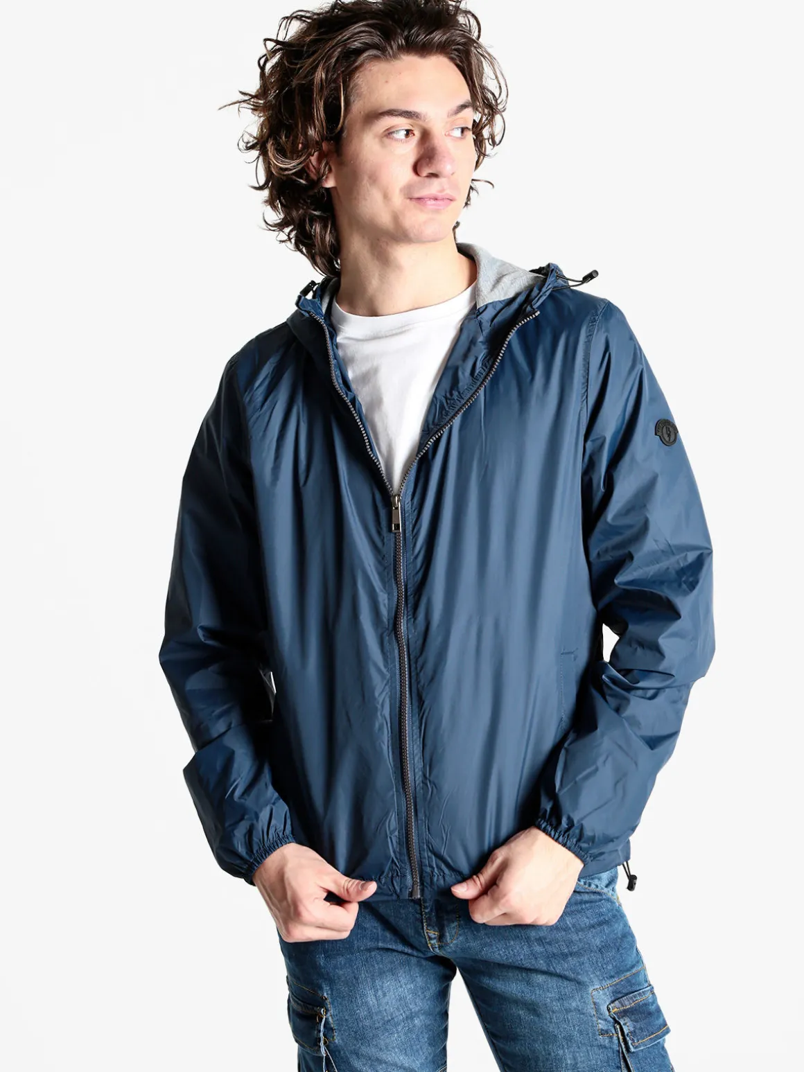 The People Rep Giacca a vento da uomo con cappuccio e zip