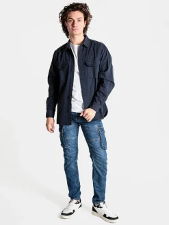 The People Rep Giacca camicia casual da uomo in cotone con bottoni