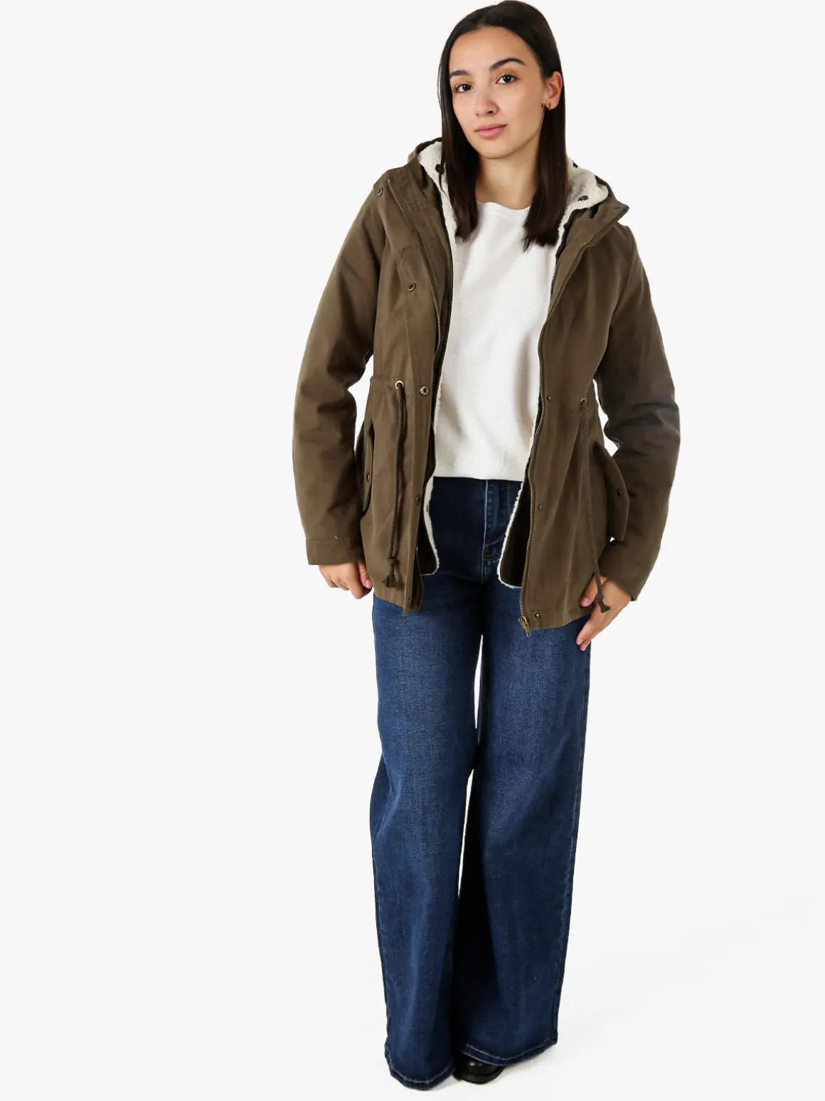 The People Rep Parka donna con cappuccio e imbottitura removibile - militare