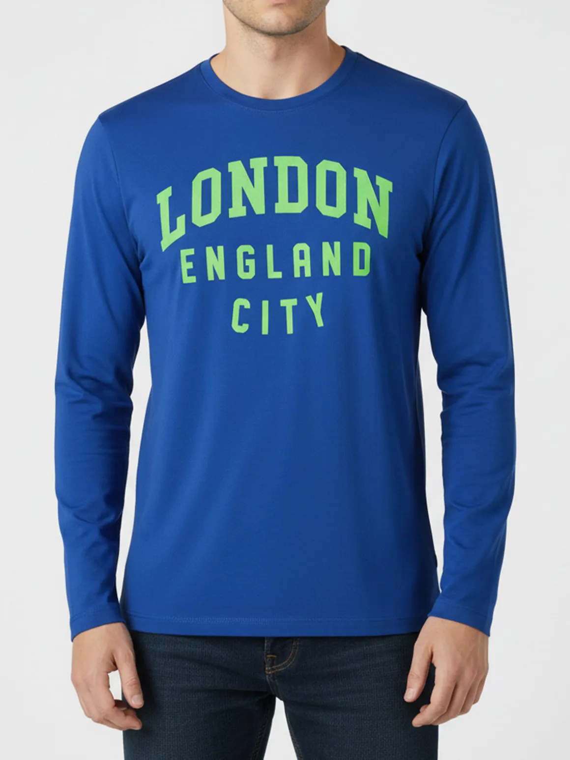 The People Rep T-shirt da uomo a maniche lunghe con stampa - blu