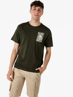 The People Rep T-shirt da uomo in cotone con stampa davanti e dietro - militare