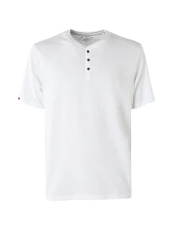 The People Rep T-shirt da uomo in cotone con bottoncini sullo scollo - bianco