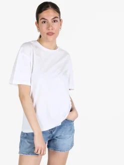 The People Rep T-shirt donna in cotone con arricciatura laterale