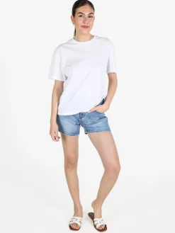 The People Rep T-shirt donna in cotone con arricciatura laterale
