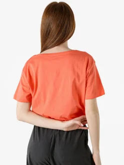 The People Rep T-shirt donna in cotone con stampa - arancione