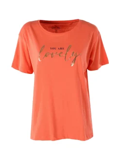 The People Rep T-shirt donna in cotone con stampa - arancione