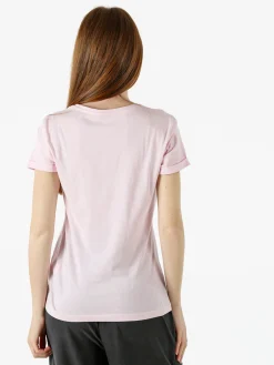 The People Rep T-shirt donna in cotone con scritta di strass e pietre - nero