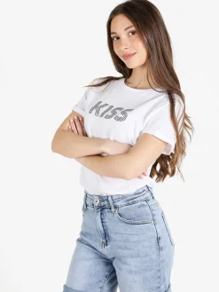 The People Rep T-shirt donna in cotone con scollo a V e stampa scritta