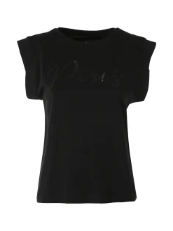 The People Rep T-shirt donna in cotone con ricamo - nero