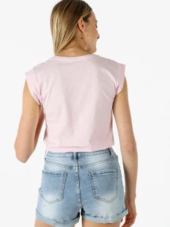 The People Rep T-shirt donna in cotone con ricamo - rosa
