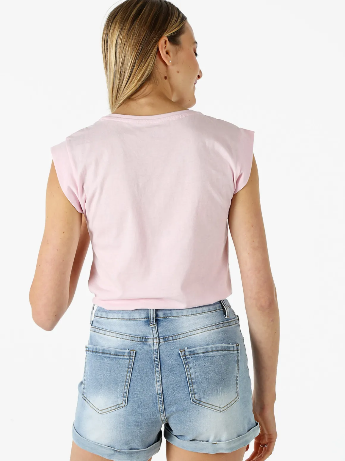 The People Rep T-shirt donna in cotone con ricamo - rosa