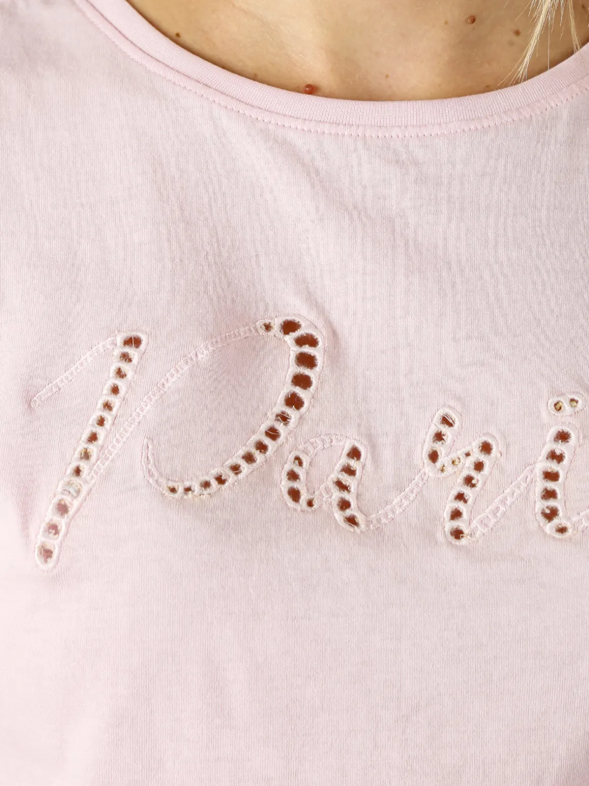 The People Rep T-shirt donna in cotone con ricamo - rosa