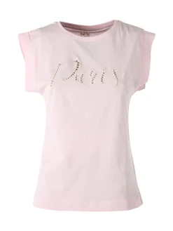 The People Rep T-shirt donna in cotone con ricamo - rosa