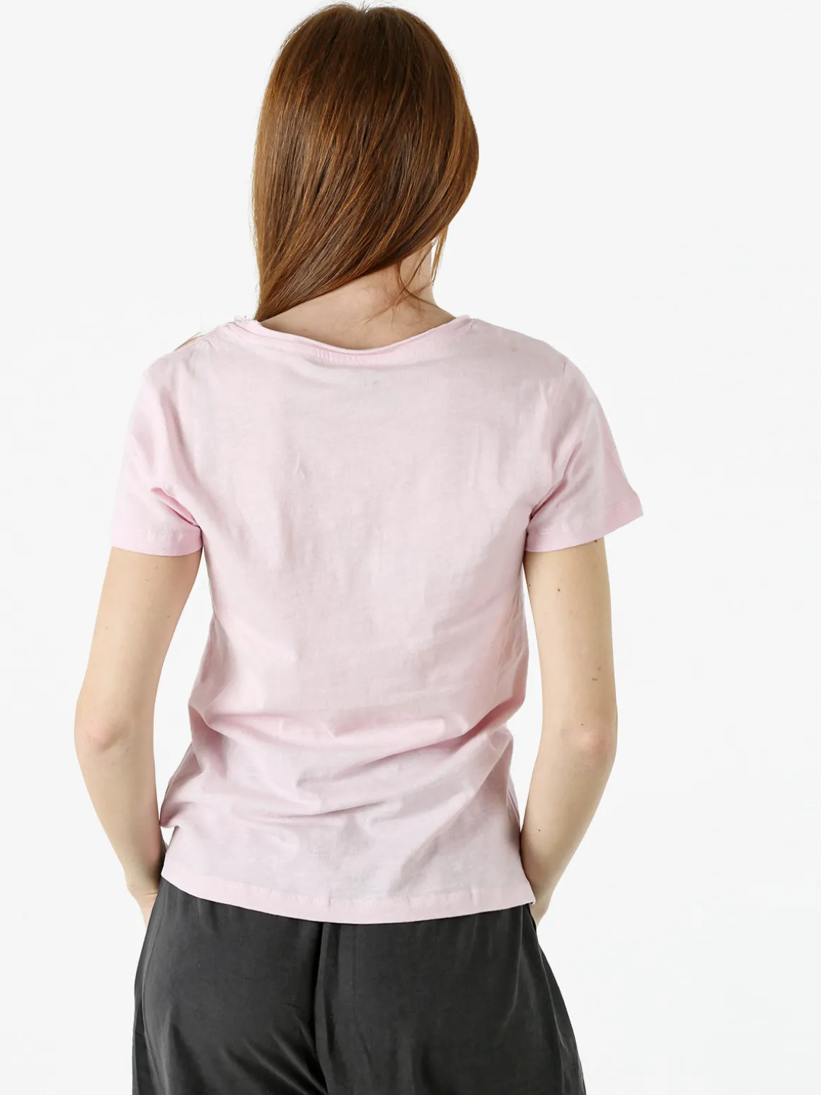 The People Rep T-shirt donna in cotone con scollo a V - rosa