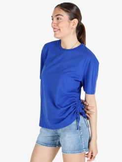The People Rep T-shirt donna in cotone con arricciatura laterale