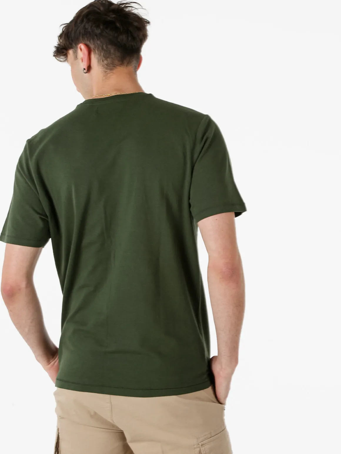 The People Rep T-shirt in cotone da uomo con taschino frontale - militare