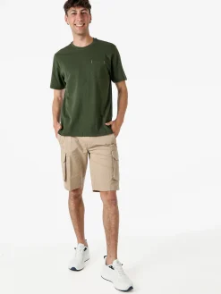 The People Rep T-shirt in cotone da uomo con taschino frontale - militare
